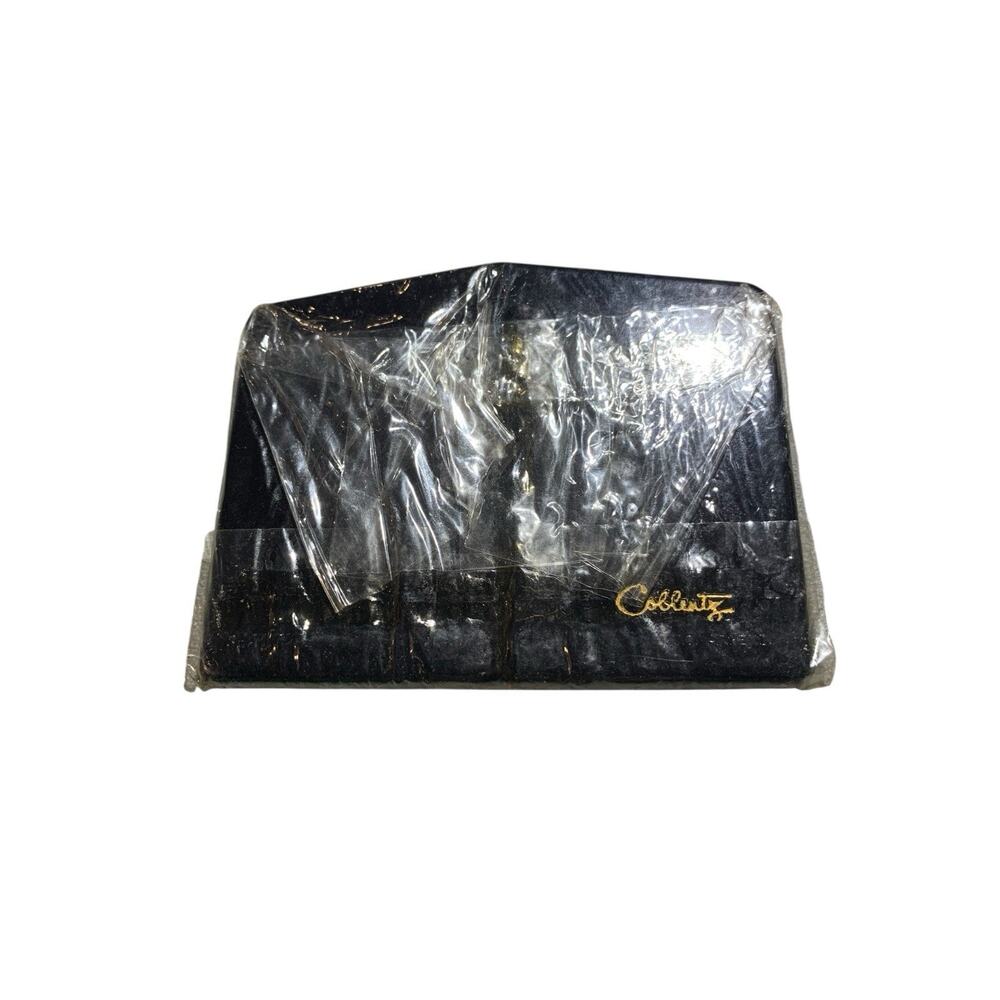 Vintage Coblentz Burgundy‎ Hand Purse Mirror Gold Logo New in Plastic
